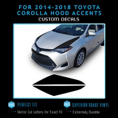 For 2014-2018 Corolla Hood Accent Overlay Graphic Decal – Satin Metallic Vinyl