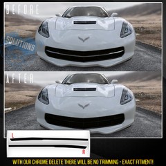 For 2014-2019 Corvette C7 Front Grille Trim Chrome Overlay Precut – Glossy Matte