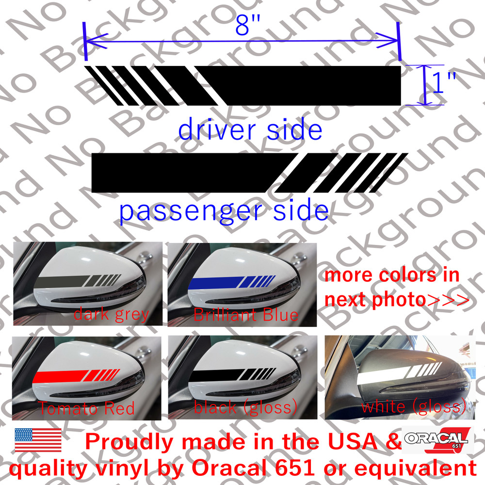 2pc Universal Racing Stripes Car Side Rear View Mirror Vinyl Decal Sticker RC142