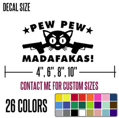 Pew Pew Madafakas Gun Funny DieCut Vinyl Window Decal Sticker Car Truck SUV {109