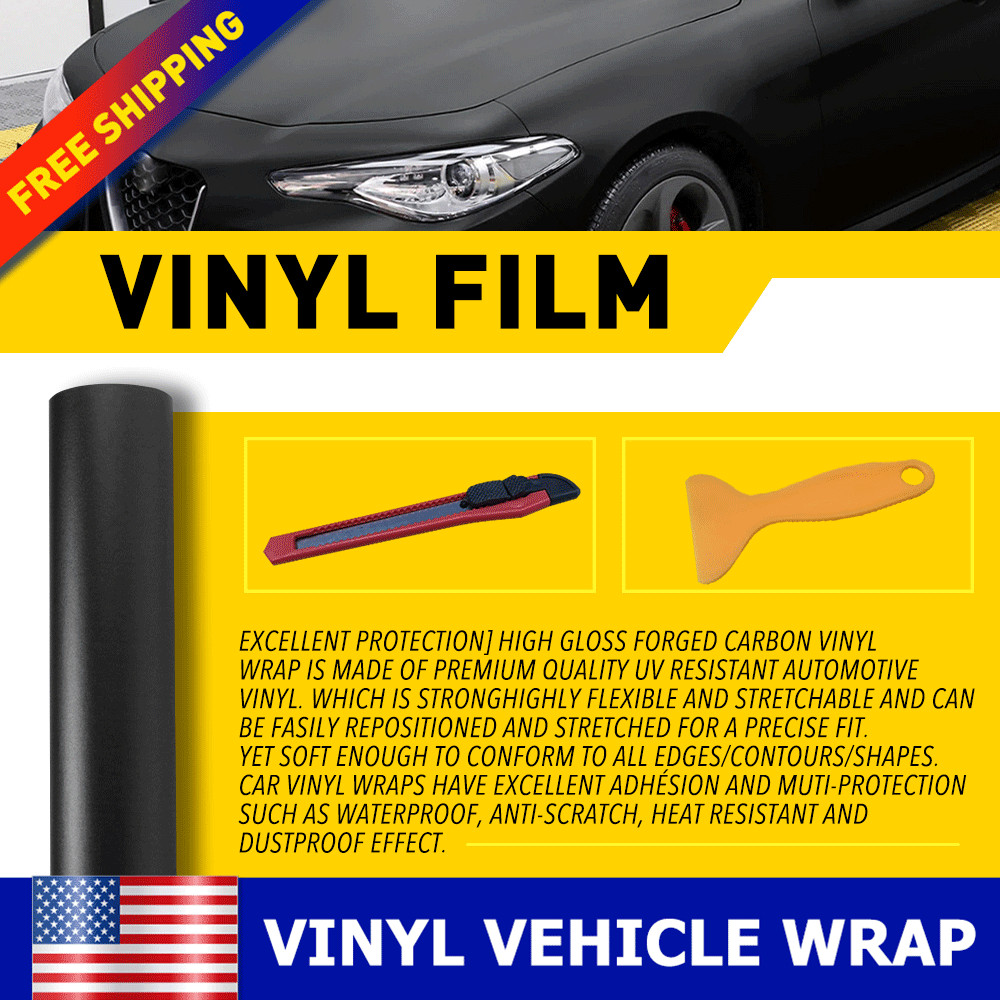 Matte/Gloss Black Forged Black Vinyl Wrap Car Sticker Film Decal Bubble Free New