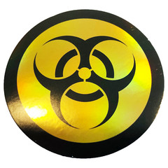 2x Shiny Biohazard Waste Symbol Corona Sticker Skateboard Skin Bumper Decal