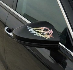 GLITTER BLING SPARKLE SHINY ANGEL WINGS 6” VINYL STICKER DECAL PAIR 2PCS