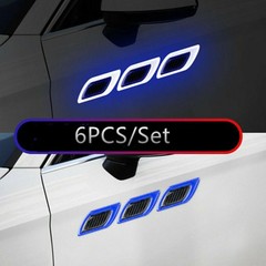 6Pcs Cool Red/Blue/White/Yellow/Green PVC 9cm x 3.5cm Car Reflective Stickers