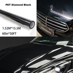 5FTx50FT PET Gloss Diamond Black Sparkle Vinyl Wrap US Stock Car Wrap