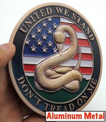 ALUMINUM Don’t Thread On Me Stickers Military Decals Motorcycle Car Emblem 3.5″