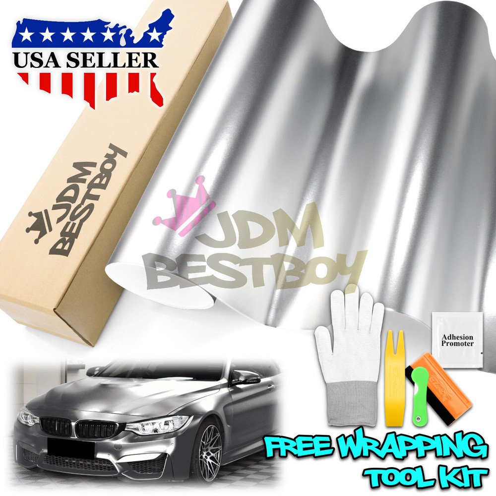 Anodized Chrome Silver Car Vinyl Wrap Sticker Decal Matte Metallic Sheet Film