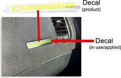 CHARGER Dash Emblem Lettering Overlay Decal Sticker for 2011-2014 Dodge Charger