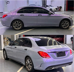 65FT x 5FT Premium Magic Glossy Pearl Chameleon Grey Purple Vinyl Car Wrap Film