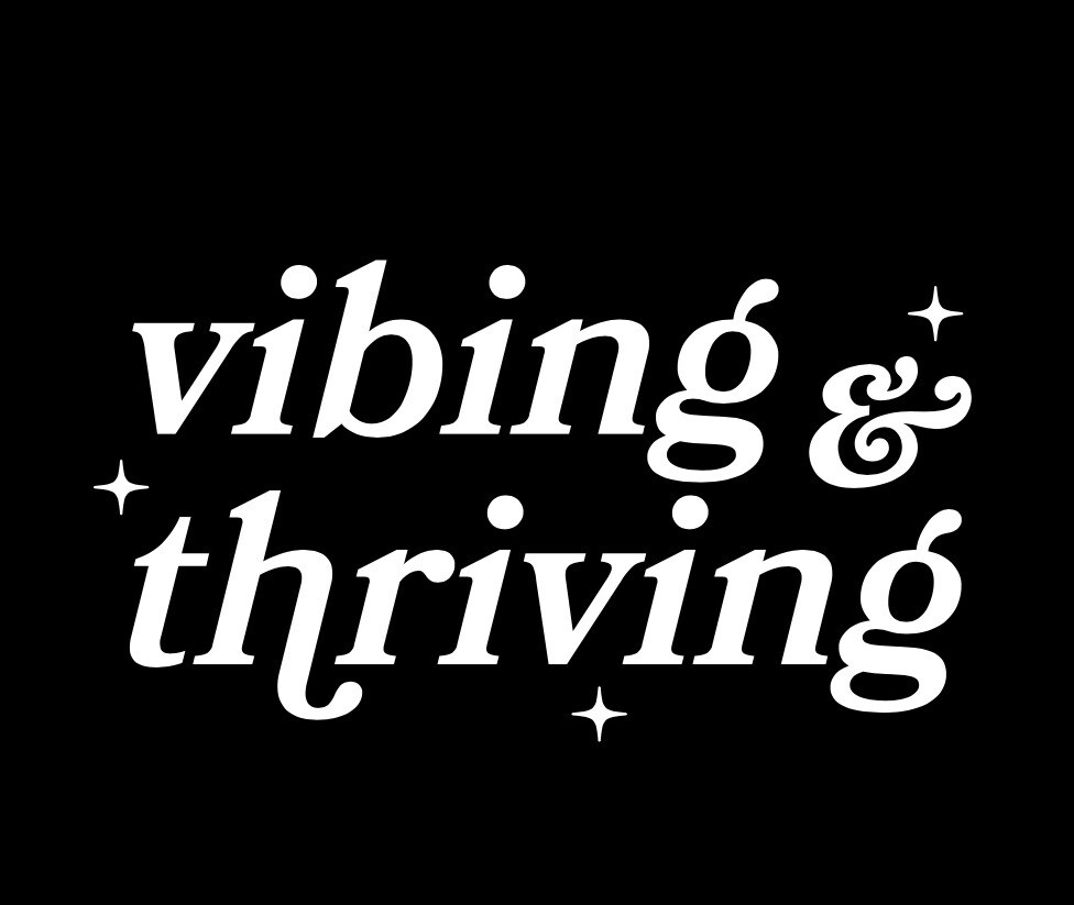Die Cut Vinyl Decal Vibing & Thriving Good Vibes Bumper Sticker Love Car Inspire