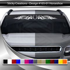 105-01 HORSESHOE Windshield Decal Window Sticker Vinyl Graphic Design Trailer