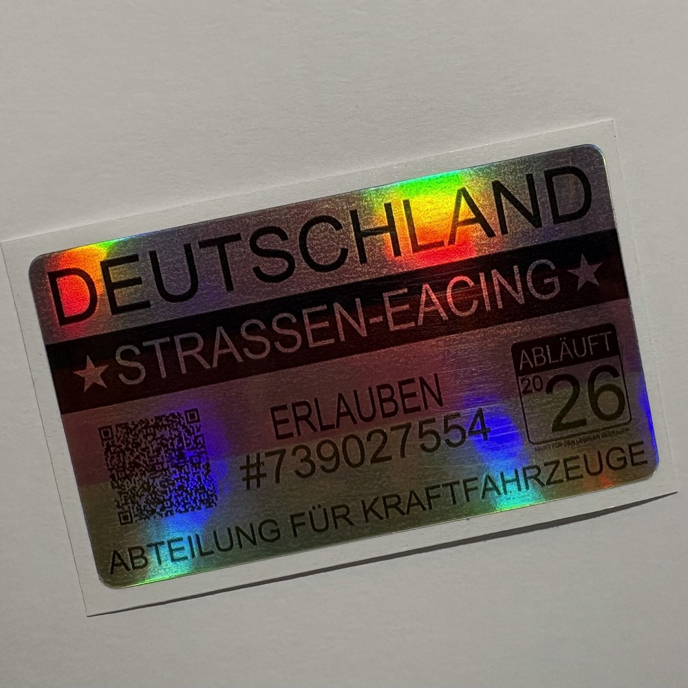 German Street Racing Permit Decal Stance Race Germany Deutschland Holographic