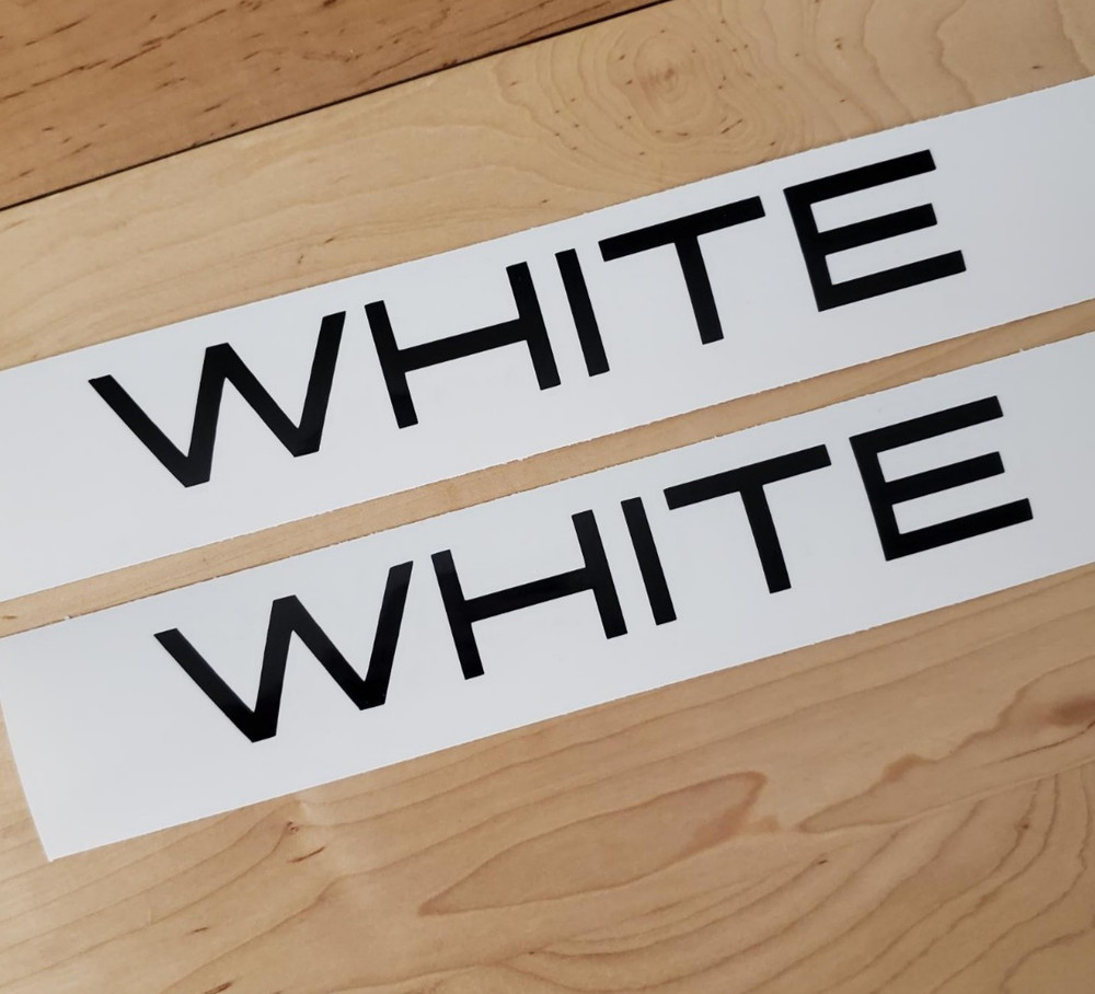WHITE FORKLIFT tractor Decals Stickers Gloss BLACK (2) 8″FAST USA