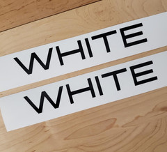 WHITE FORKLIFT tractor Decals Stickers Gloss BLACK (2) 8″FAST USA