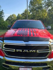 Distressed Hood Flag compatible with ..Ram Ford .. Chevy Truck Vinyl Graphic