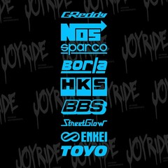 9 Car Automotive Sponsor Decals Pack JDM Drift Racing Sport Logos Aftermarket