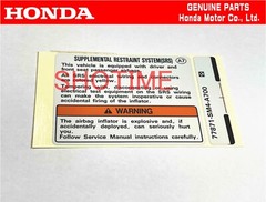 HONDA 99-00 CIVIC Si EM1 Bonnet Hood SRS Caution Sticker Label OEM