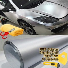 180″ x 60″ Silver Brushed Aluminum Vinyl Film Wrap Air Bubble Free 15ft x 5ft