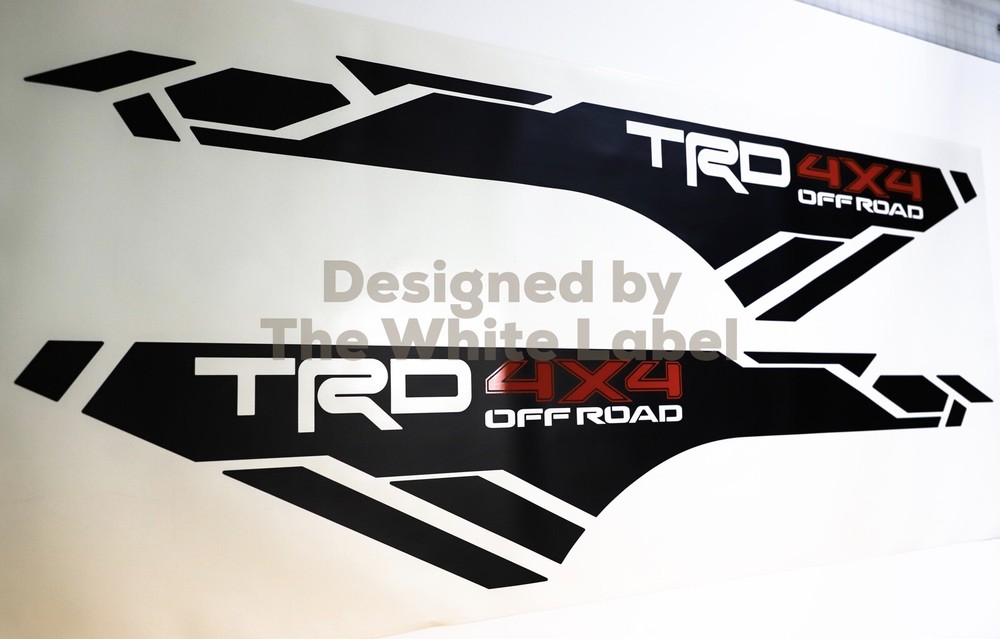 X2 TRD 4×4 off-road vinyl decals 2016-2021 Toyota Tacoma bed side Matte Black