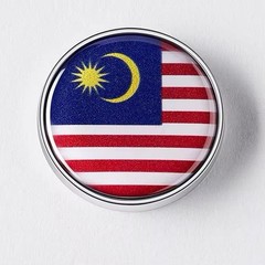 Malaysian Flag Circular Metal Emblem Badge Malaysia MY Sticker Free Shipping!