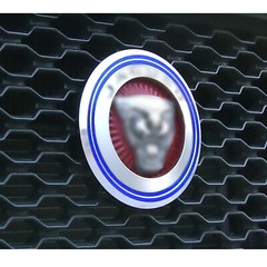 For Jaguar F-Pace XE XF XJ Blue Aluminum Front Bumper Grille Logo Bezel Cover