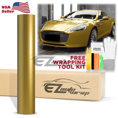 High Gloss Gold Glossy Car Vinyl Wrap Sticker Decal Sheet Film DIY Air Release