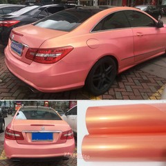 50FT x 5FT Full Car Wrap Chameleon Coral Metal Chrome Vinyl Sticker Gold Pink US