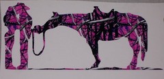 DARK PINK CAMO Coutry Love Cow girl Boy Hores Window trailer Decal Sticker