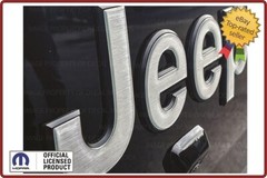 Jeep Gladiator tailgate 3D RAISED emblem overlay decal brushed aluminum FK3Q3