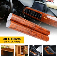 Auto Interior Wood Grain Textured Glossy Vinyl Wrap Sticker Decal Sheet Film DIY