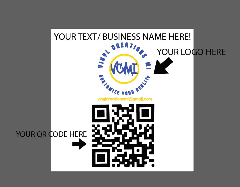 Custom QR Code Stickers Labels With Logo PICK YOUR COLOR And Your Custom Text -1