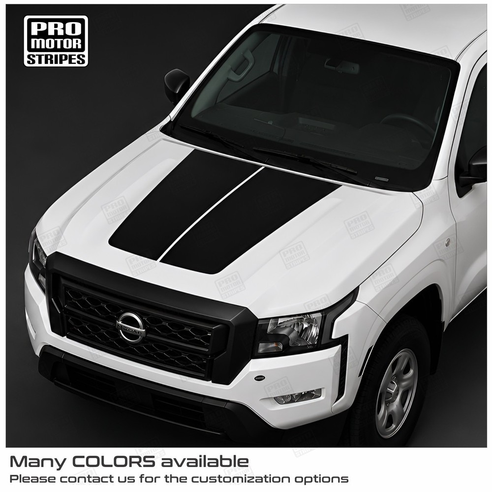 Nissan Frontier 2022-2025 Split Hood Accent Blackout Decal Stripe (Choose Color)
