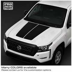 Nissan Frontier 2022-2025 Split Hood Accent Blackout Decal Stripe (Choose Color)