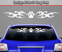 168-01 DOG PAW PRINT Windshield Decal Window Sticker Vinyl Graphic Dog Tribal