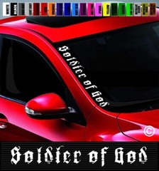 20″ Soldier Of God Christian Car Decal Sticker Side Windshield Banner Unashamed