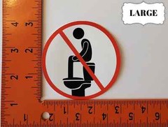 No Upper Deckers, Bathroom Humor Sticker, Toilet Sticker Decal, Funny Toilet