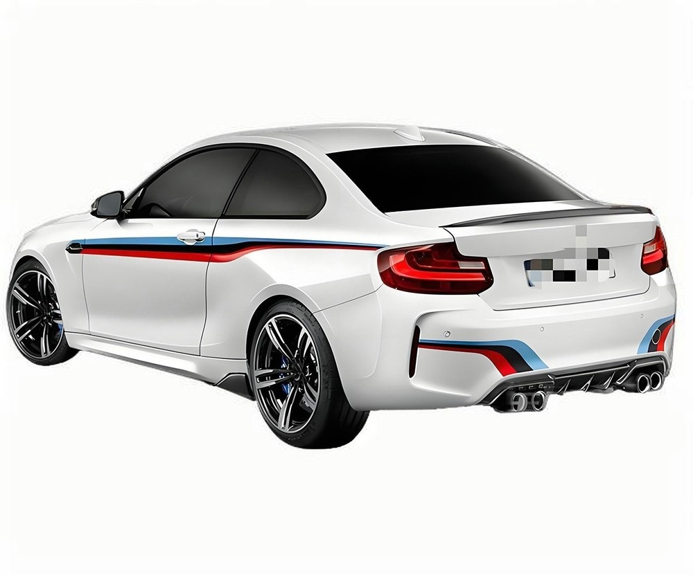 Graphics Tricolor Stripe Side Sticker For BMW M Performance Rear Bumper Decals