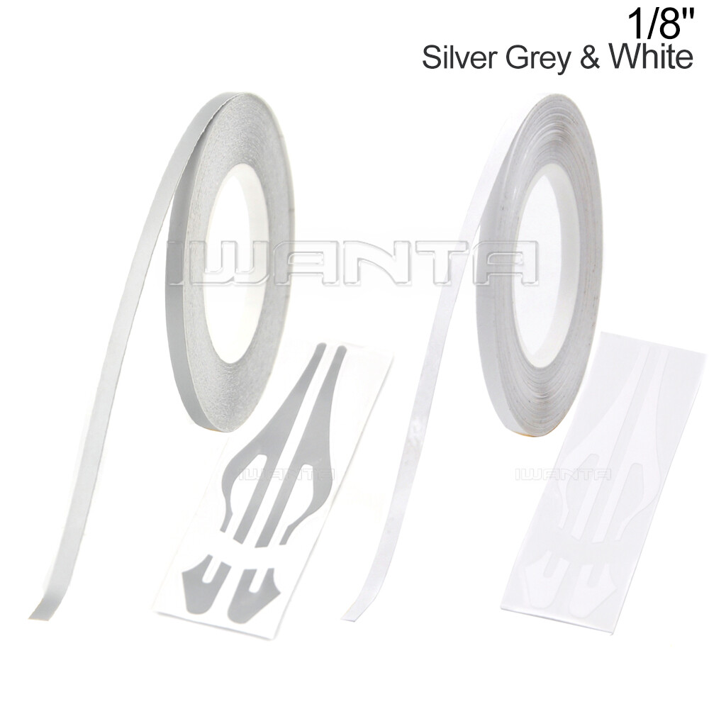 1/8″ 3mm Silver Grey & White Pinstriping Pin Stripe DIY Line Vinyl Decal Sticker