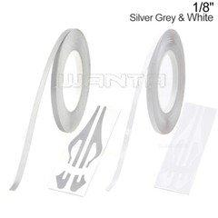 1/8″ 3mm Silver Grey & White Pinstriping Pin Stripe DIY Line Vinyl Decal Sticker