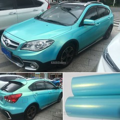 50FT x 5FT Car Wrap Blue Rainbow Coral Chameleon Satin Chrome Vinyl Sticker CFUS
