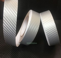 3D Silver / Sheet Car PVC Grain Carbon Fiber Vinyl Tape Wrap Sticker Decors Trim
