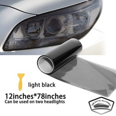 Gloss Light Black Smoke Headlight Taillight Fog Light Vinyl Tint Film 12″X78″