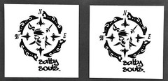 Salty Souls Pirate Skull & Compass Sticker Decal Salt Beach Surf Life SET OF 2
