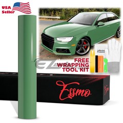 ESSMO PET Super Gloss Auratium Green Vehicle Vinyl Wrap Decal Sheet Like Paint