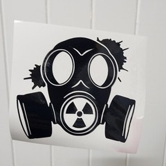 Gas Mask Radioactive style Decal Light activated Laptop Car Bumper PREMIUM