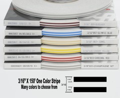 316 3/16″ x 150′ Roll of thin Accent Pinstripe stripe in many colors