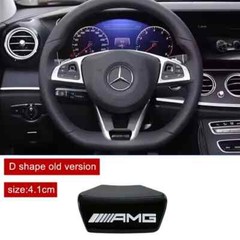 3D Badge For AMG Steering Wheel Emblem Squared Base GLC C43 C350E Chrome Black