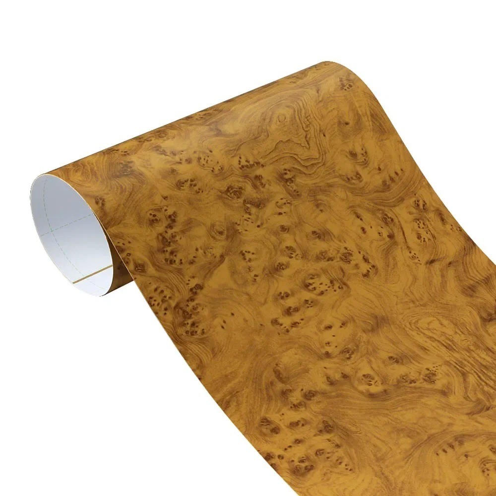 Car Interior Wood Grain Textured Glossy Vinyl Wrap Sticker DIY Decal Sheet Film