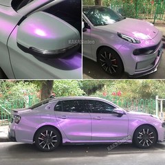 Grey PUR Chameleon Pearl Metal Chrome Glossy Whole Car Vinyl Wrap PVC Sticker AX
