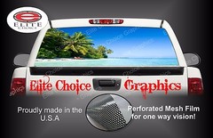 Beach Paradise Rear Window Graphic Decal Sticker Truck Van Car SUV